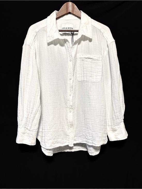 Lola River Tops - Lola River Melysa White Double Gauze Cotton Button-Up Shirt NWT 1X